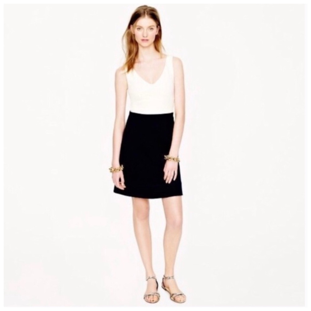 J. CREW COLORBLOCK PONTE V NECK DRESS